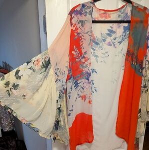 Anthropologie Multicolor Floral Kimono